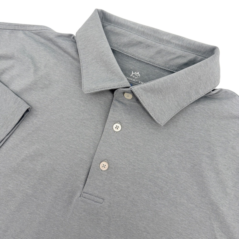 Southern Tide Polo Shirt Mens XL Gray Brrr Cooling Stretch Performance Casual